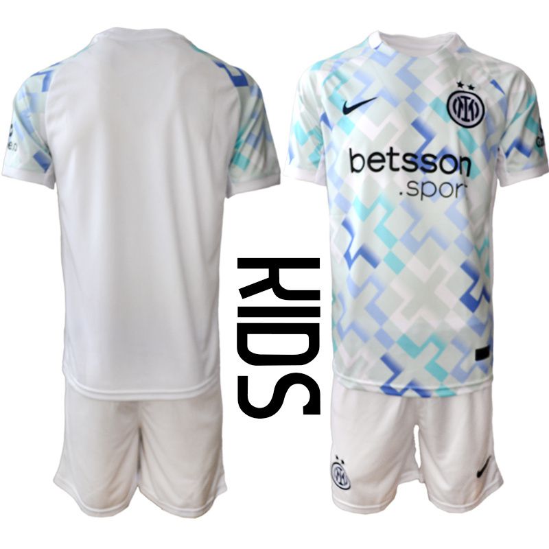 Youth 2025-2026 Club Inter Milan away Blank white Soccer Jersey->customized soccer jersey->Custom Jersey